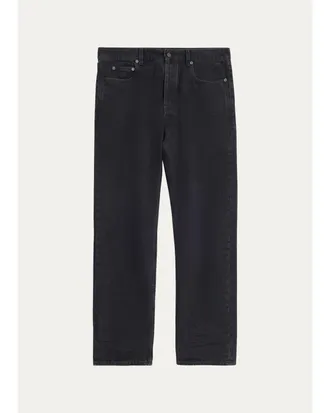 Saint Laurent Mens Relaxed Straight-Leg Black Denim Jeans