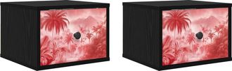 vidaXL Mesita De Noche De Pared Aachen 2 Uds. Roble Negro Vidaxl
