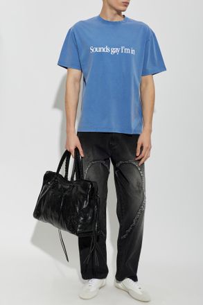 Carne Bollente T-shirt With Print, Mens, Blue