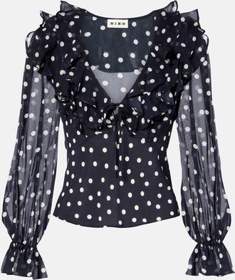 Rixo Top Lasca in seta a pois