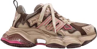 Generic Women Breathable Thick Soled mesh Shoes Fashionable and Versatile for Outdoor Casual and Comfortable Sports (Khaki,7.5)