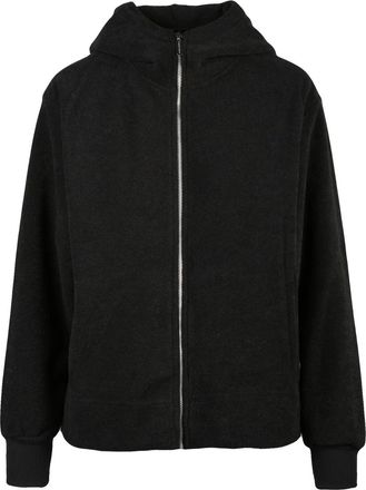 Colmar Sponge-Textured Black Sweatshirt with Hood and Front Zipper
