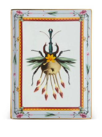 La DoubleJ Vassoio Bug a fiori (21cm x 16cm) - Bianco