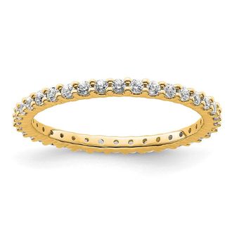 Diamond2Deal 14k Polished Shared Prong 1/2 Ct Diamond Eternity Band Ring