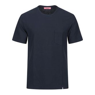 Drumohr T-Shirts, male, Blue, Size: XL Cotton Jersey T-Shirt