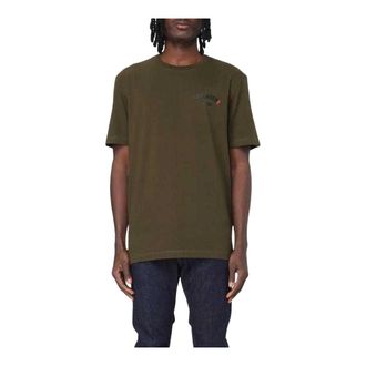Dsquared2 DSquared2 Uniseks Normaal Katoenen T-shirt met Rubberen Logo voor Volwassenen (Militair Groen)