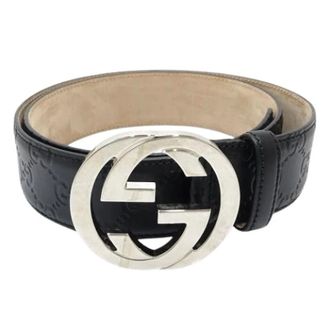 Gucci Pre-owned Vintage Belt - Dames - Pre-owned - Zwart - Maat: ONE Size Leer