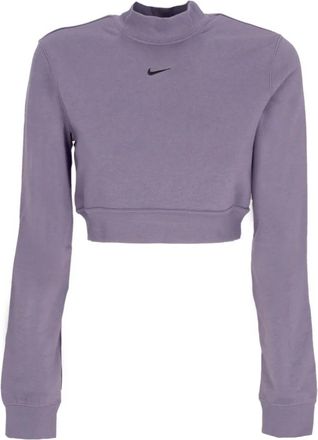 Nike Lichtgewicht Coltrui Sweatshirt Chill French Terry - Dames - Sportshirts - Paars - M - Katoen - Fitness