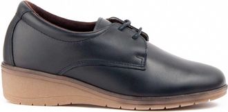 Purapiel Anilav 104910 Leather Oxford with Wedge for Women, blue, 8.5 UK