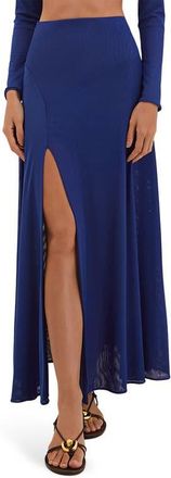 Vix Aviva Slit Cover-Up Maxi Skirt in Blue at Nordstrom, Size X-Small