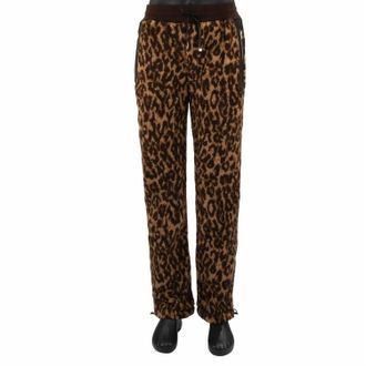 Amiri Printed Leopard Fleece Pants In Brown Tan