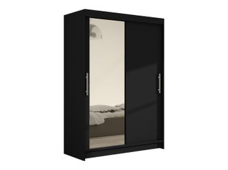 Mirjan24 Mobilier1 - Armario Closico 128, Negro, 200x120x58cm, Puertas De Armario: Correderas, N&uacute;mero De Estantes: 0