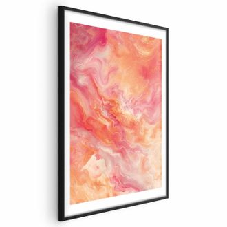 OEM P&oacute;ster - Colores Llameantes - Formas Din&aacute;micas En Los Colores Del Fuego Y El Rosa