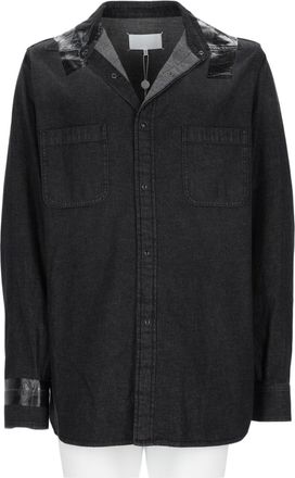 Maison Margiela Black Button-Up Shirt with Glossy Accents