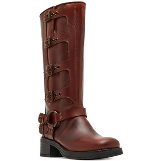 Steve Madden Rocky Womens Harness Leather Motorcycle Boots