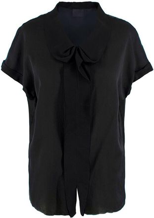 Lanvin Black Silk & Cotton Blouse Size XS