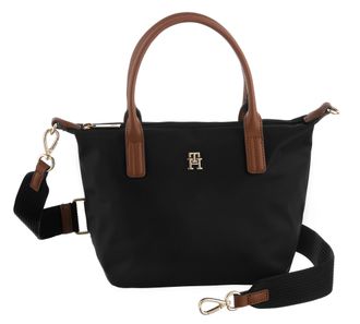 Tommy Hilfiger Tragetasche TOMMY HILFIGER POPETTE MINI TOTE, Damen, Gr. B/H/T: 30cm x 20cm x 14cm, schwarz, Textil, Taschen Tragetasche, Damen Umh&auml;ngetasche, Minibag