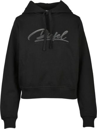 Diesel Hoodies & sweatvesten, Dames, Zwart, L, Katoen, Felpa Corta