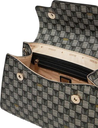 Guess Womens Top Handle Bag Black Logo Polyurethane - Top-Handle-Bags