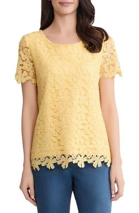 Jones New York Floral Lace Top in Cornsilk at Nordstrom, Size X-Large