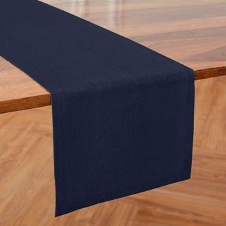 Solino Home Linen Table Runner for Dining Table, Holiday and Everyday Table Decor - Diana in Navy at Nordstrom, Size Xx-Small