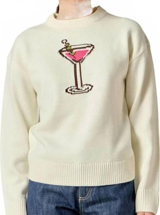 English Factory Cocktail Ribbed Sweater In White