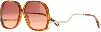 Chlo&eacute; Rust Havana Square Sunglasses