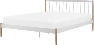 Beliani Bed Metal MAURS 180 x 200 cm (EU Super King) White