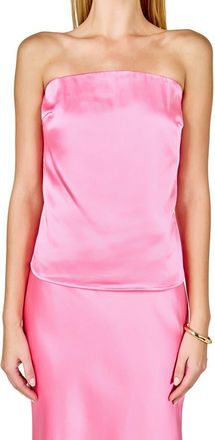 endless rose Strapless Satin Top in Pink at Nordstrom Rack, Size X-Large