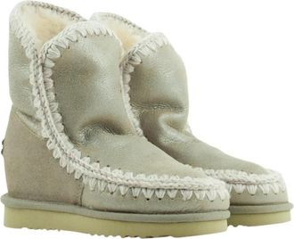 Mou Winterlaarzen - Dames - Winterlaarzen - Beige - 38 EU - Wol - Schoenen