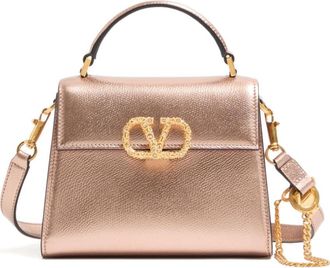 Valentino Garavani Rose Gold Vlogo Mini Satchel