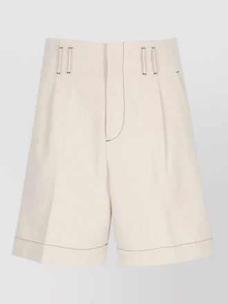 Lanvin cotton bermuda shorts contrast stitching pockets beltloops