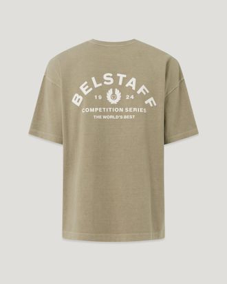 Belstaff Competition T-shirt Mens Cotton Jersey Dark Sand Size 2XL