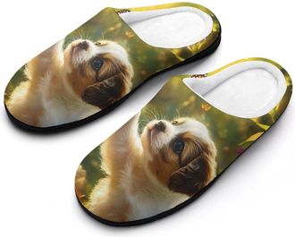Generic Puppy Butterfly Mens Slippers Comfortable And Non-slip Cotton Slipper Shoe for House