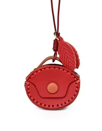 OLD TREND Oval Genuine Leather Two Tone Mini Charm in Red at Nordstrom