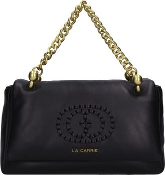 La Carrie Woven Logo Sthephy Leren Tas - Dames - Handtassen - Zwart - ONE Size - Leer - Tassen