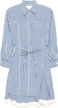 3.1 Phillip Lim striped cascade-sleeves shirt - Blue