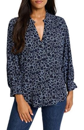 Nic+Zoe Pearl Garden Cinch Waist To[p in Indigo Multi at Nordstrom Rack, Size Xx-Large