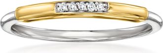 RS Pure by Ross-Simons Diamond Ring in Sterling Silver and 14kt Yellow Gold