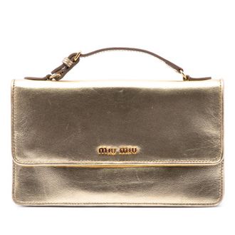 Miu Miu Pre-owned Miu Miu Metallic Leather Top Handle Wallet Bag Ladies 3KJDZUD4G7FCLOFD