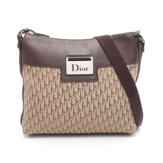 Dior Beige Brown Canvas Leather Handbag Shoulder Bag (Pre-Owned)