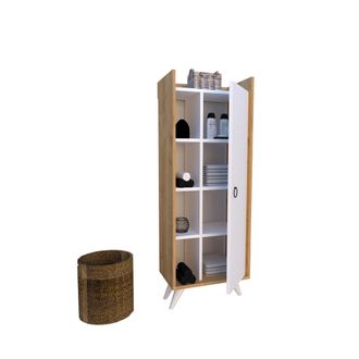 Les Tendances Armario De Almacenamiento Multiusos Cabinet Roble Blanco