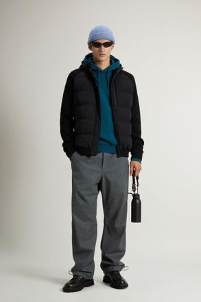 Woolrich uomo Giacca ibrida in nylon elasticizzato con finitura opaca Nero Taglia XXL