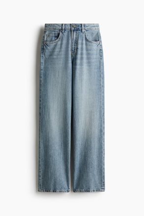 H&M Wide High Jeans - Hellblau