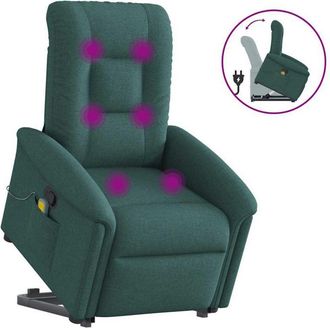 vidaXL Vidaxl - Silla De Masaje Reclinable De Pie De Tela Verde Oscura