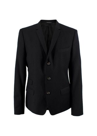 Dolce & Gabbana Black Wool Single Breasted Blazer Size XXXL