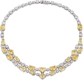 Anabela Chan Canary Love Heart diamond choker - Silver