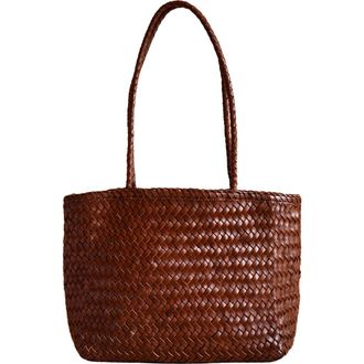 Pink Haley Garcia Artisan Handwoven Leather Tote in Brown at Nordstrom