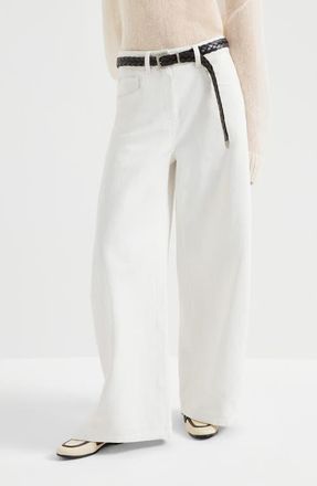 Brunello Cucinelli Wide trousers in White at Nordstrom, Size 44 It