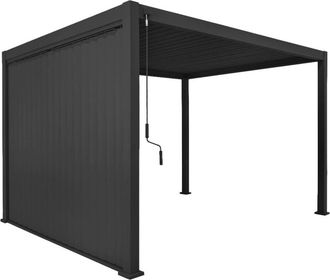 Sweeek P&eacute;rgola bioclim&aacute;tica 3x4m de aluminio + 1 panel vertical de 3m